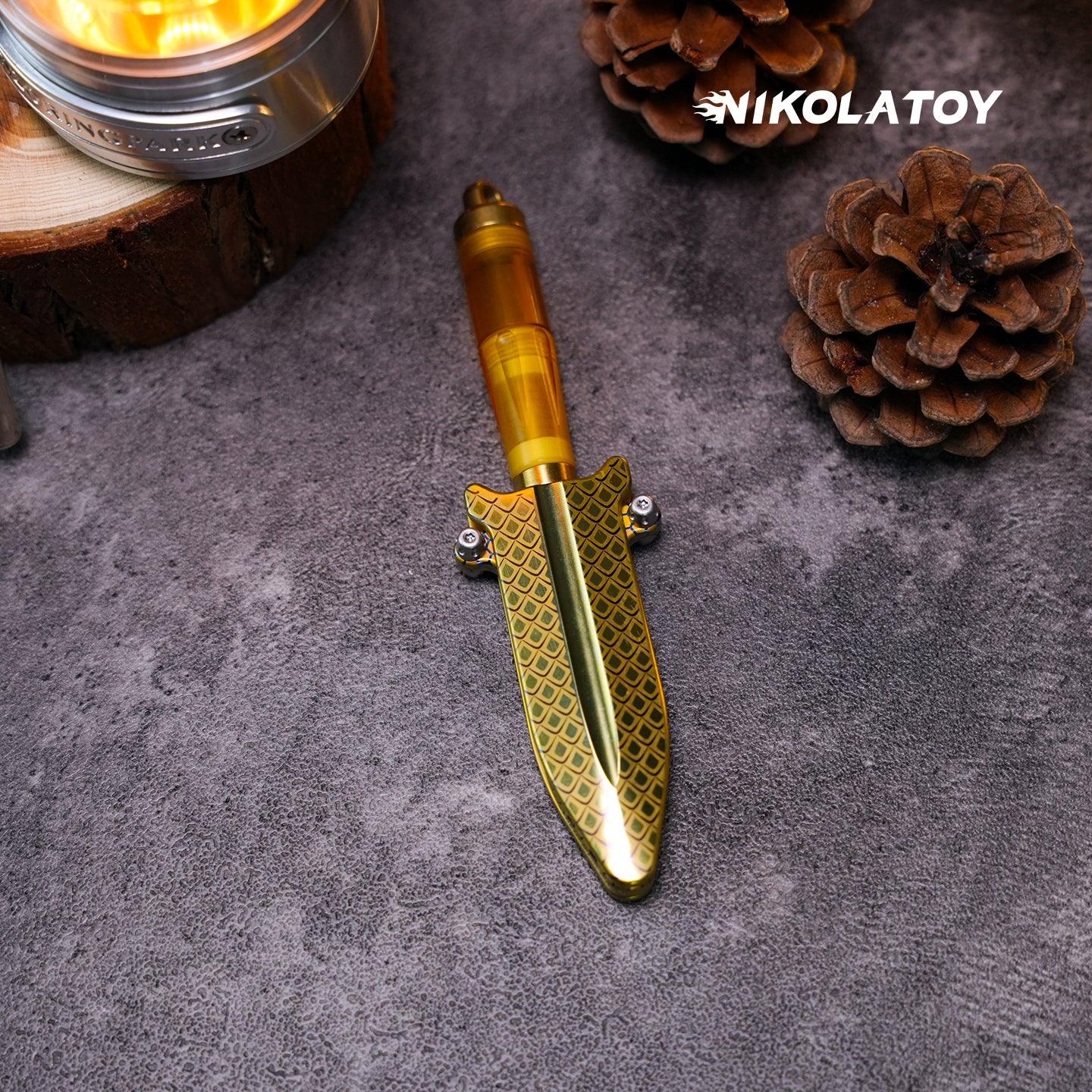 NIKOLATOY® Titanium Alloy EDC Toy Dragon Squama Sword (Hidden Blue Winning Probability 10%)
