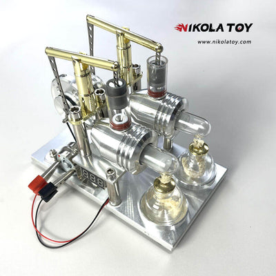 Double Cylinder Stirling Model+Voltmeter
