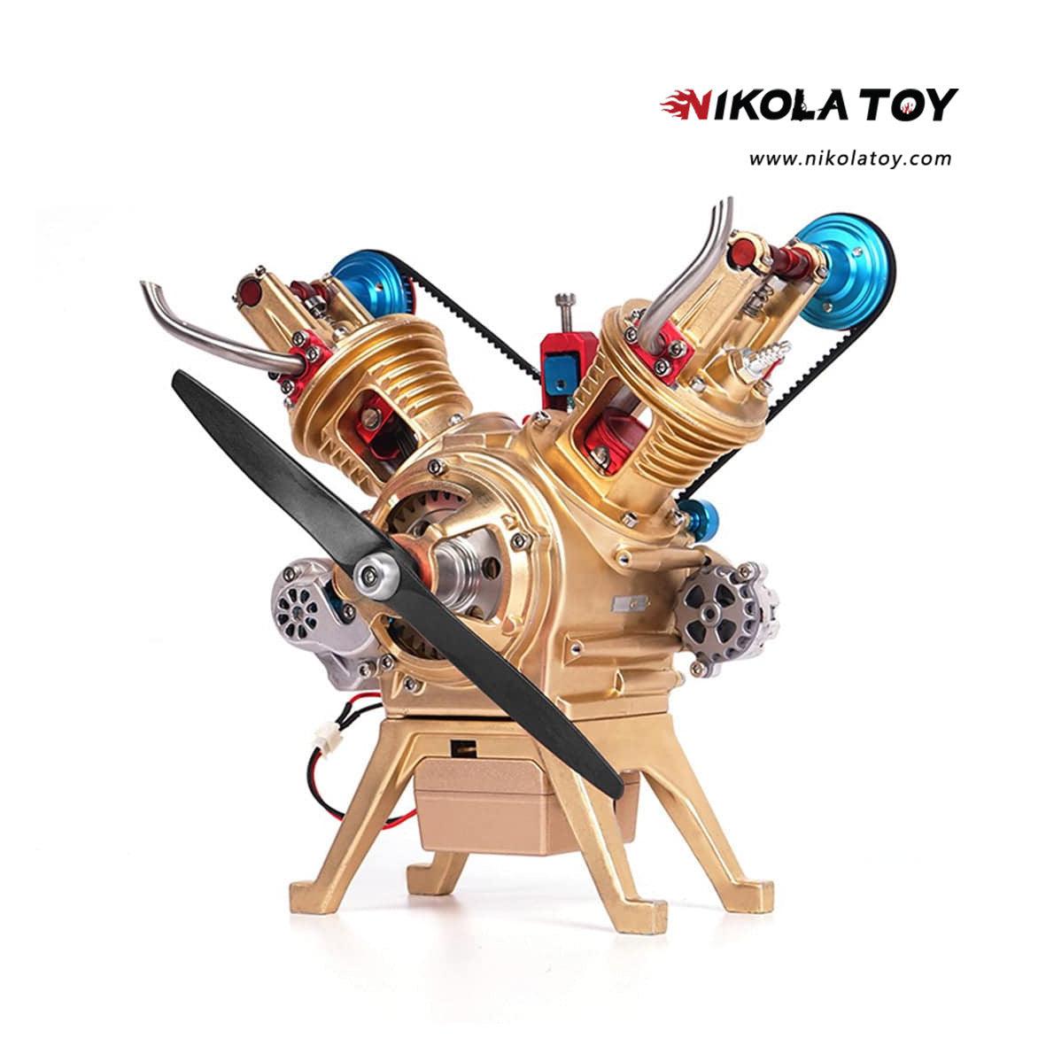 NikolaToy™ TECHING Alloy Mini Manual Assembly V2 Double-cylinder Model Kits