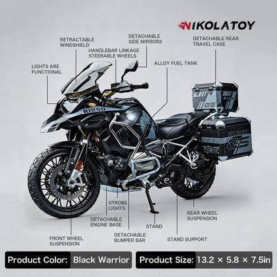1/6 BMW R1250 GSADV Alloy Dynamic Motorcycle Model