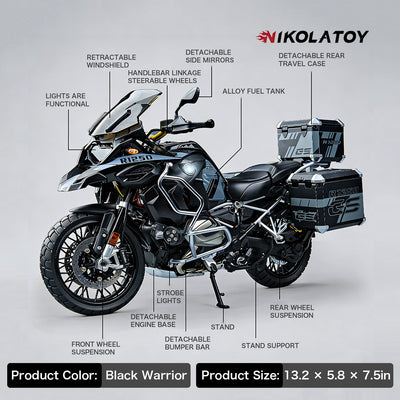 1/6 BMW R1250 GSADV Alloy Dynamic Motorcycle Model