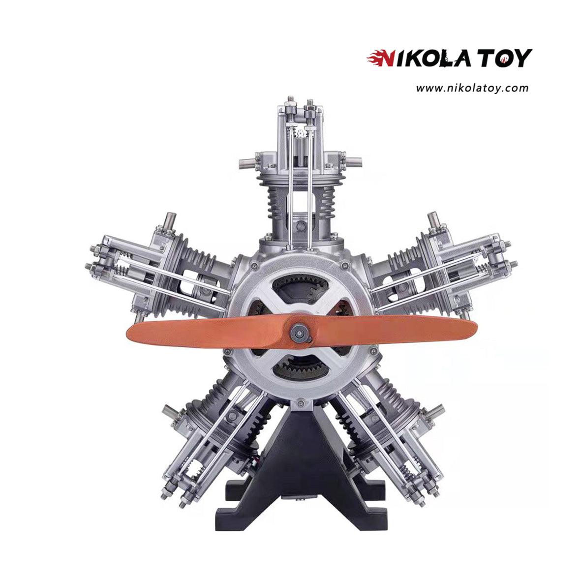 NikolaToy™ TECHING DIY 5 Cylinder Electric Mechanical Aircraft Radial Engine Model Kits