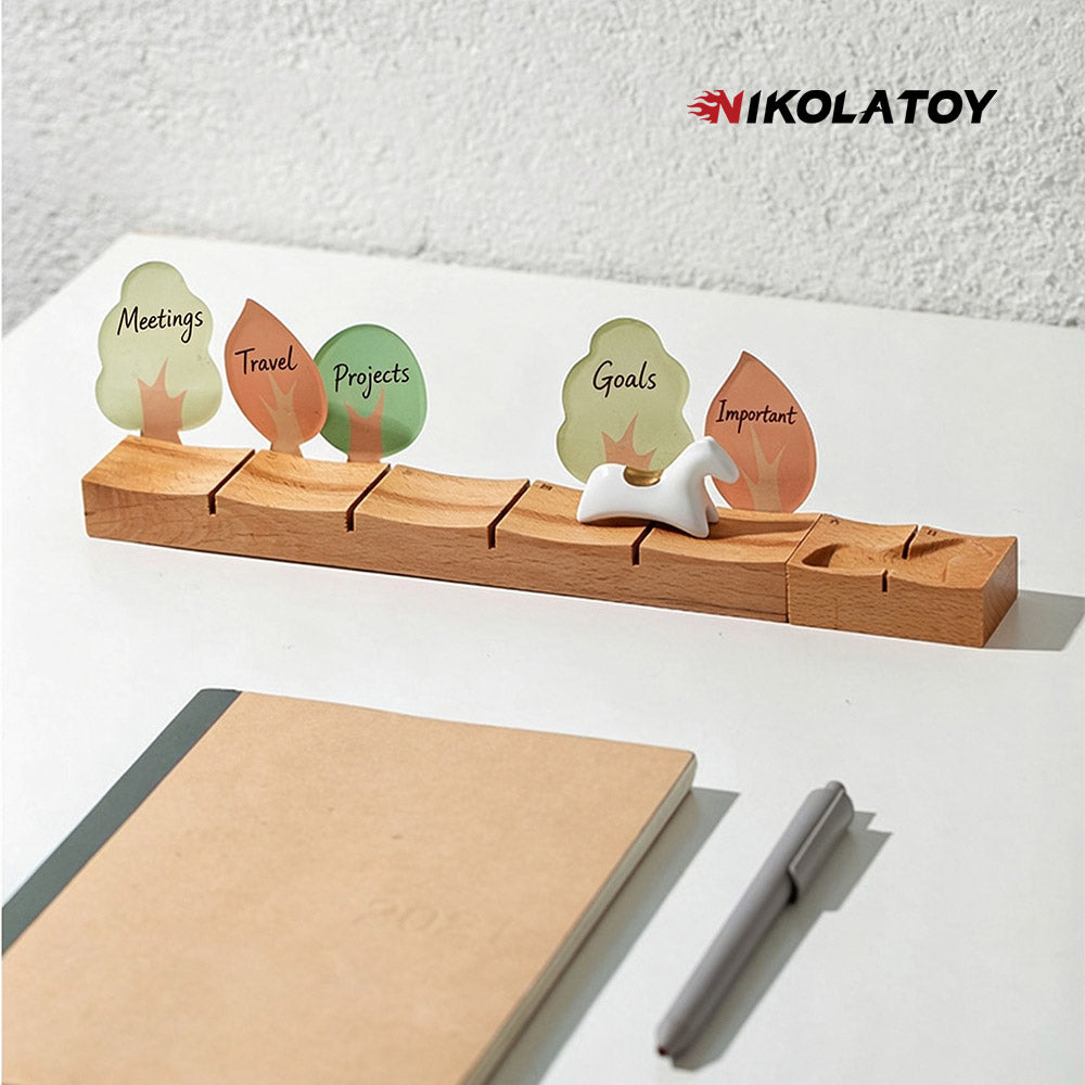 White Deer’s Leap Weekly Desk Wooden Calendar