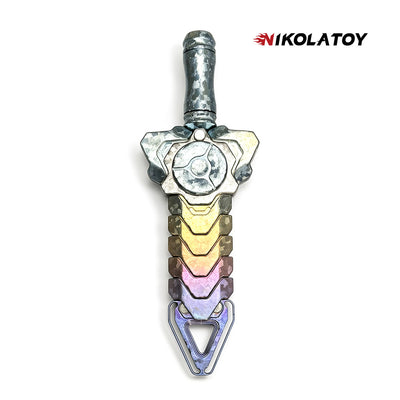 Ultra Limited Rattlesnake Sword Titanium Ice Crystal Forging One of a Kind EDC Toy