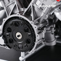 NikolaToy® TECHING V12 Car Engine Model Full Metal Assembling 12-Cylinder Building Kits 800+PCS