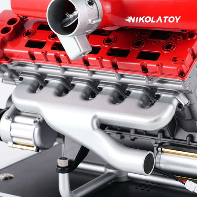 TECHING V12 Car Engine Model Full Metal Assembling 12-Cylinder Building Kits 800+PCS