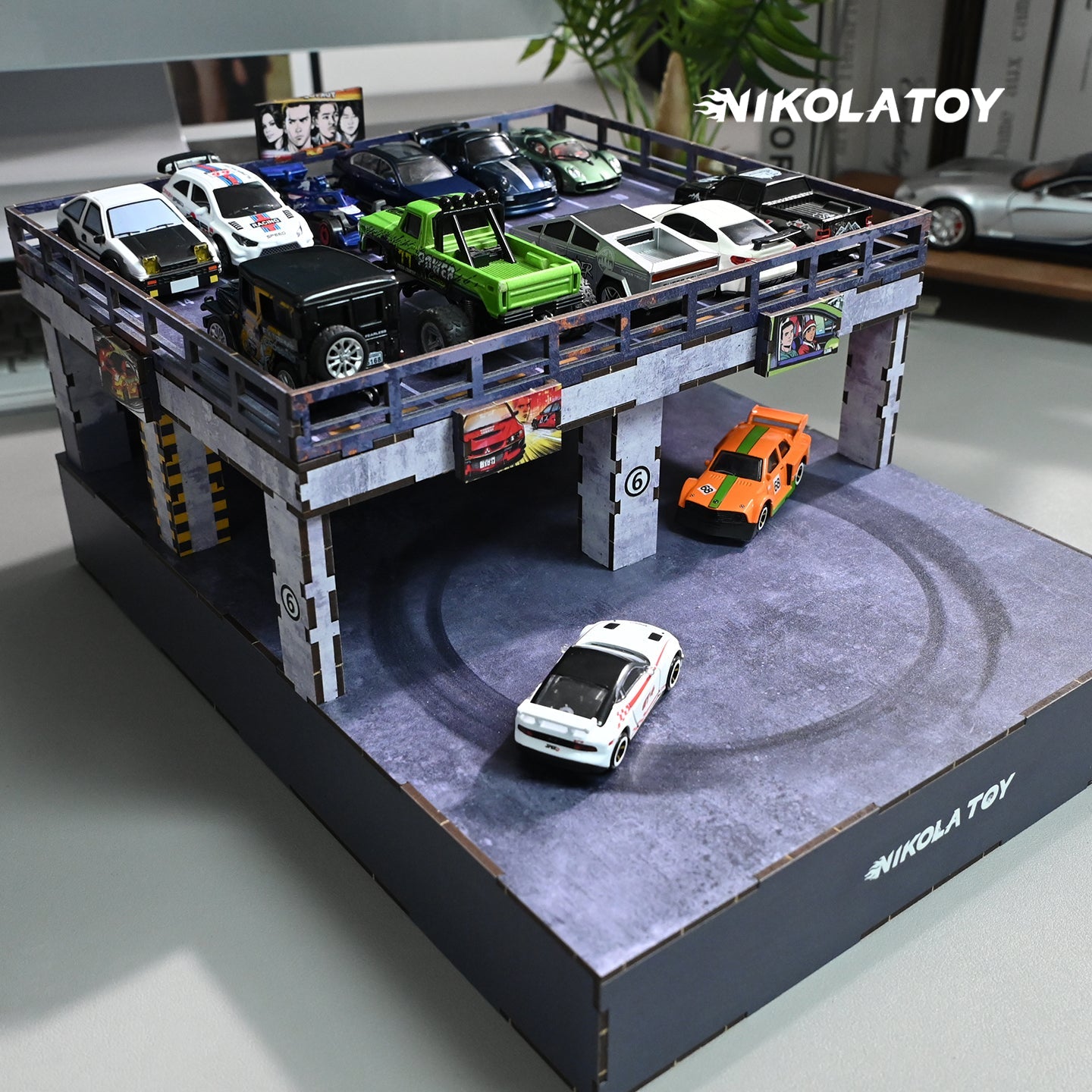 ☆ 1/64 Creative Garage X - Ⅰ 1:64 Electric Drift Turntable Car Model Parking Lot – NIKOLATOY
