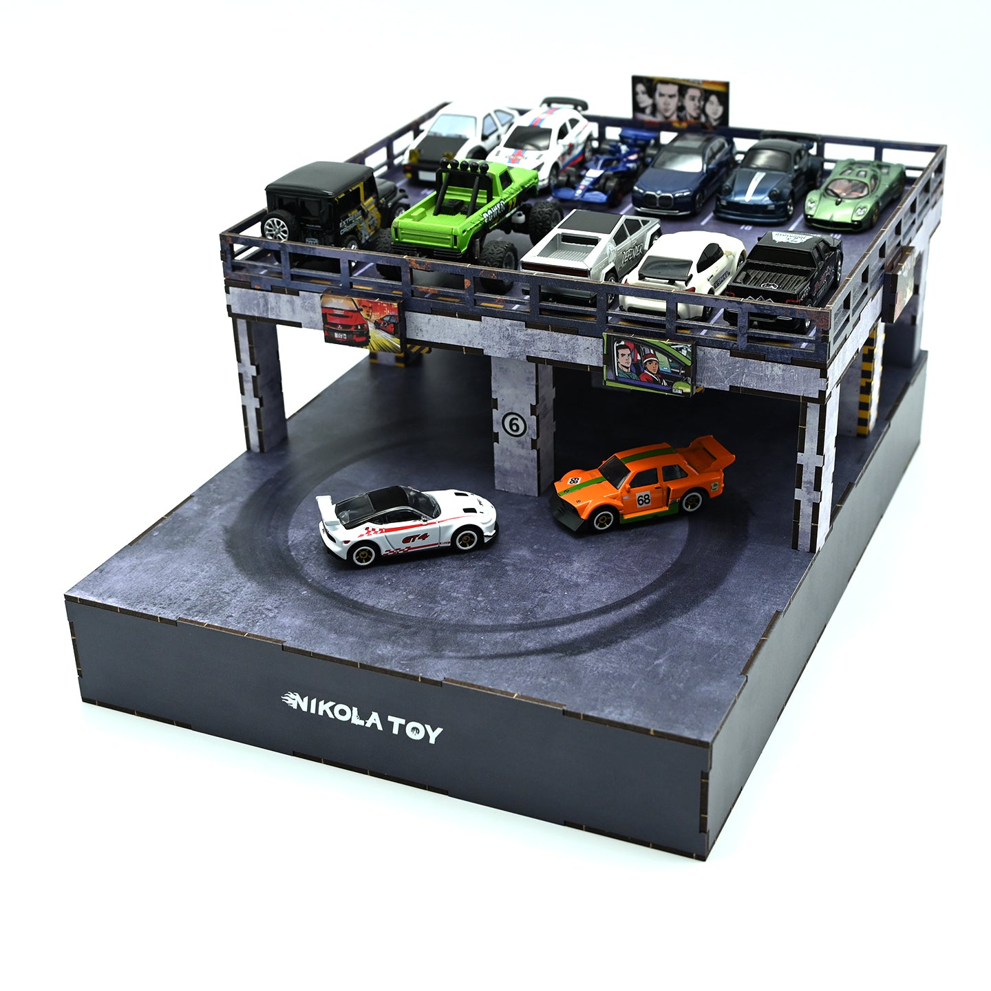 1:64 Electric Drift Turntable Car Model Parking Lot