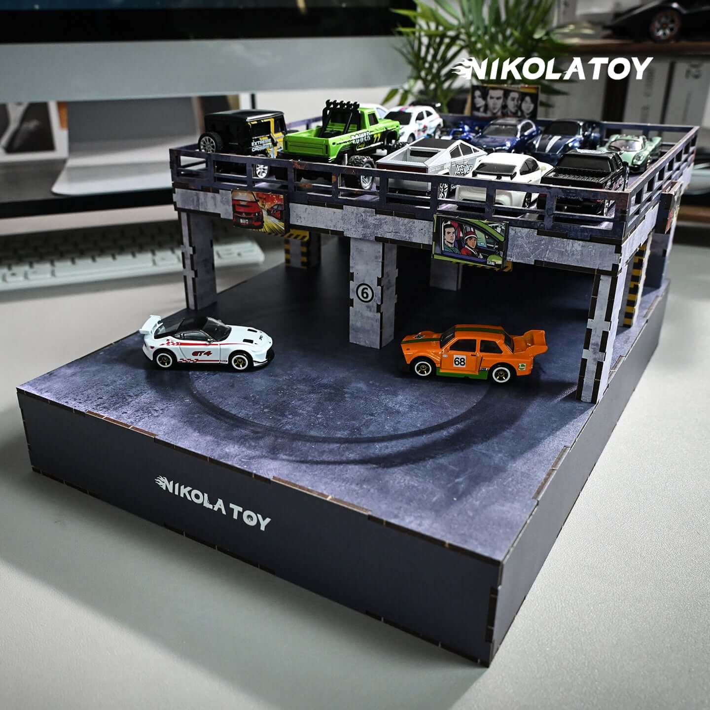 1:64 Electric Drift Turntable Car Model Parking Lot