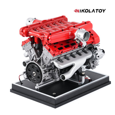 TECHING V12 Car Engine Model Full Metal Assembling 12-Cylinder Building Kits 800+PCS