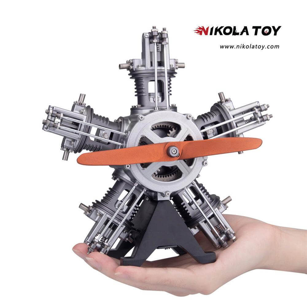 NIKOLATOY® Star shaped 5-cylinder engine model kits (250+Pcs)