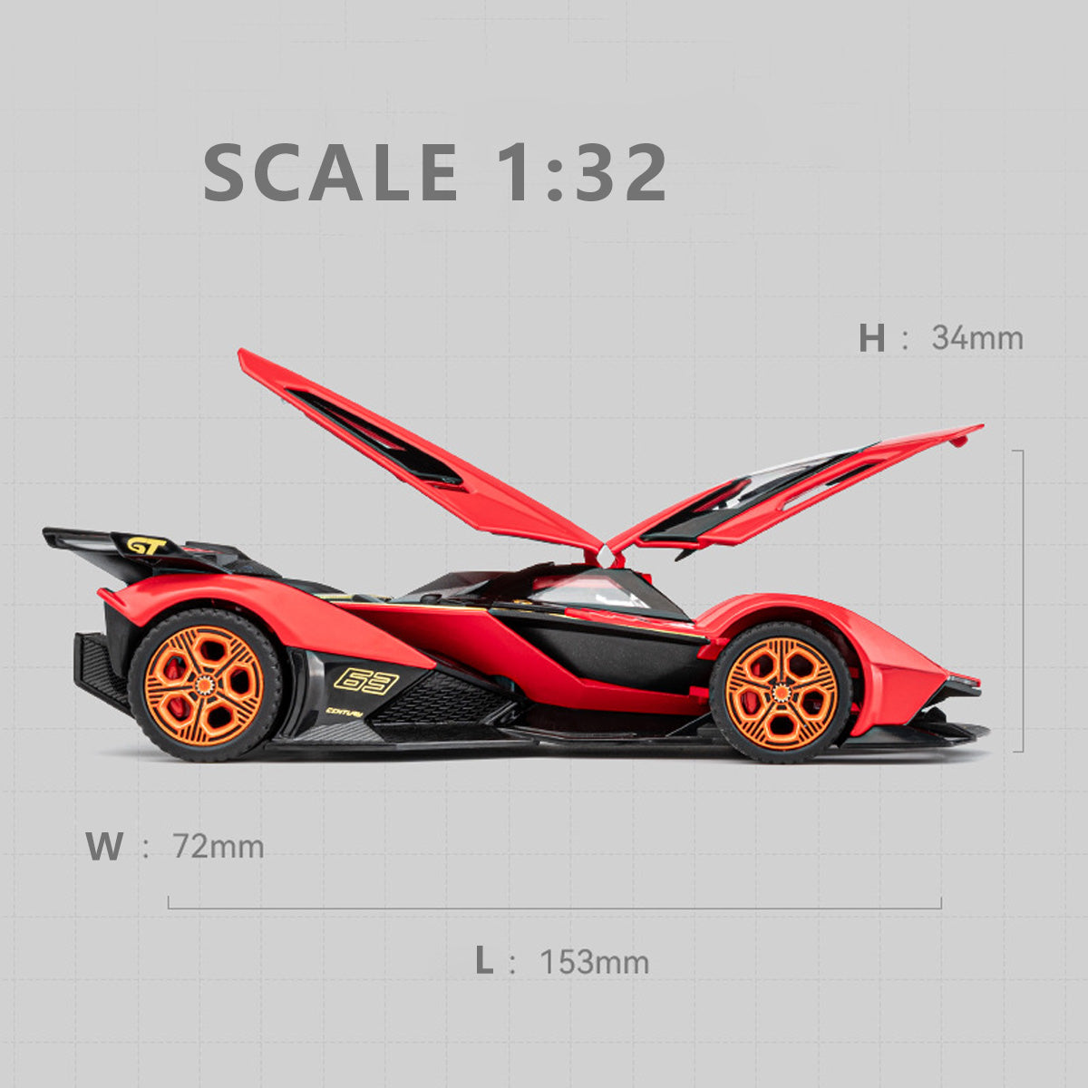 NIKOLATOY Alloy 1/22 Lamborghini V12 GT Model Car - Nikola Toy