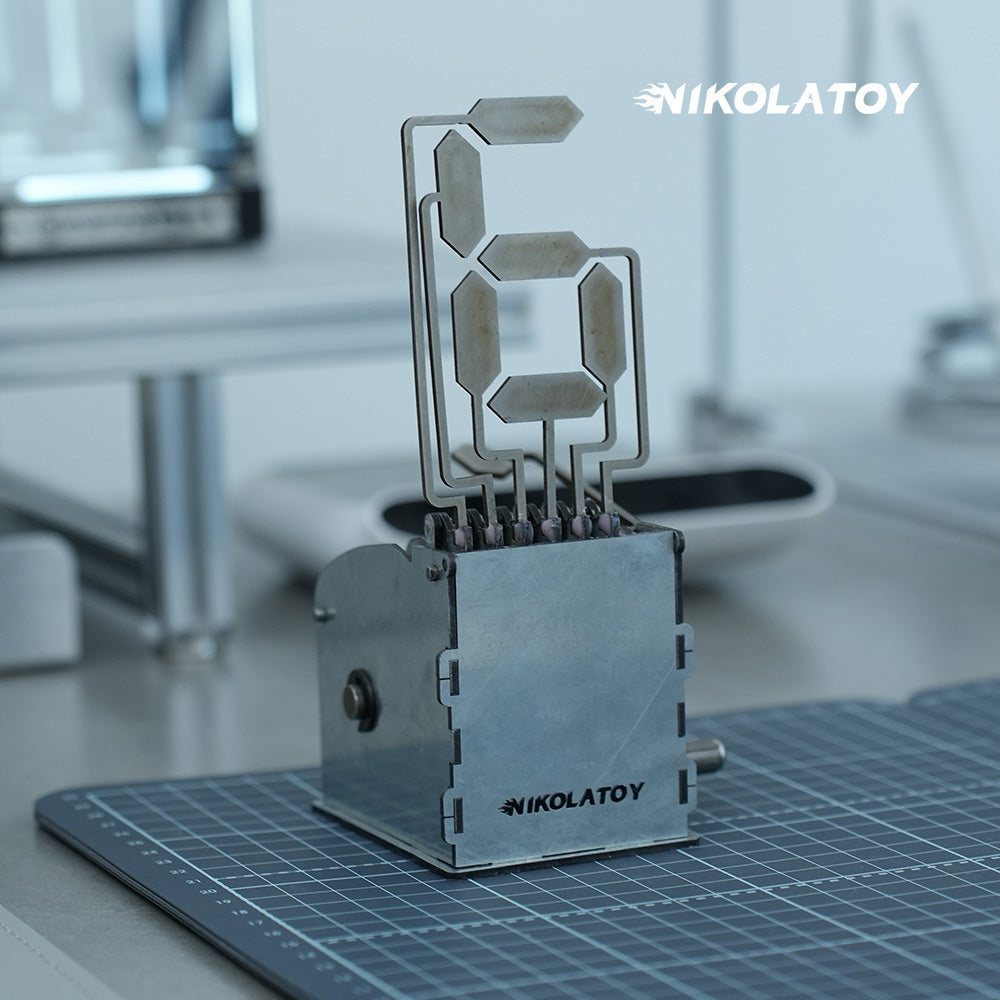 All-Metal Hand Crank Flip Digit Mechanical Counter