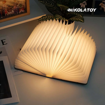 Black Walnut Folding Book Magnetic Night Light