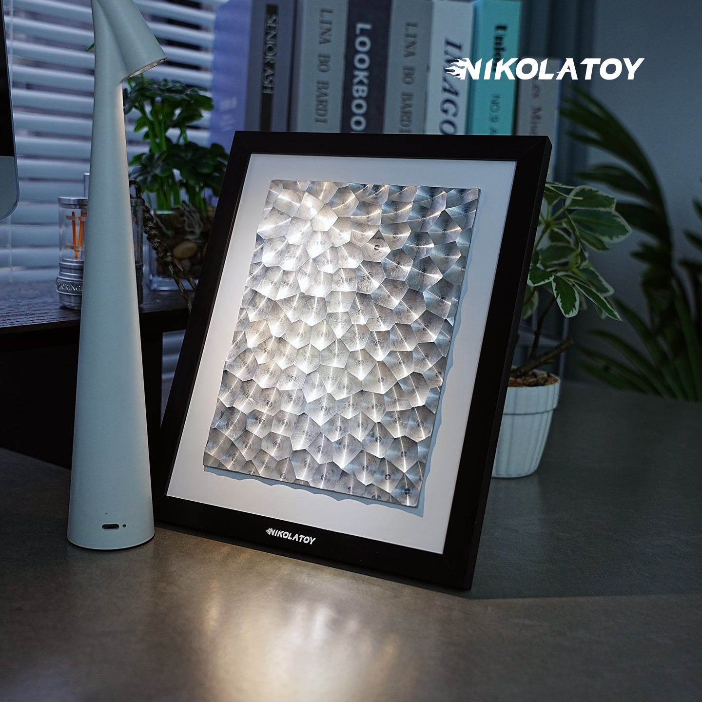 NIKOLATOY®Precision CNC alloy laser light effect art frame