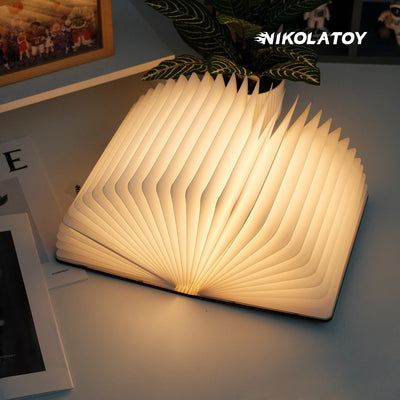 Black Walnut Folding Book Magnetic Night Light