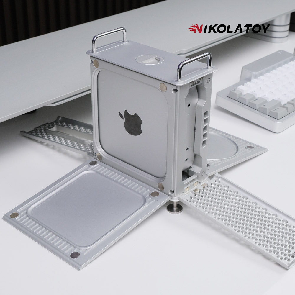 NIKOLATOY™ Modular alloy magnetic suction Macmini protective shell