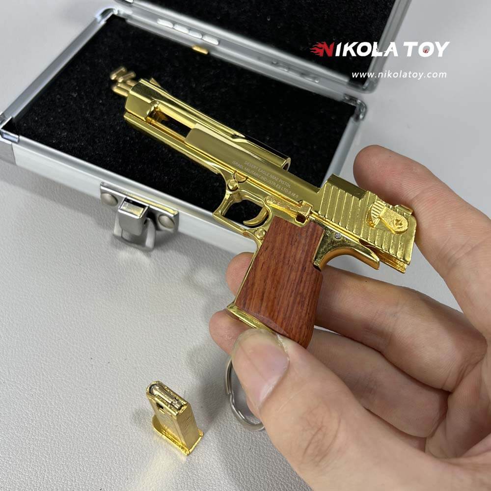 18K Gilded Desert Eagle Keychain - Nikola Toy