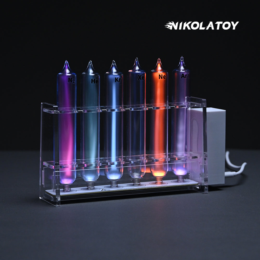Tesla Plasma Reaction Inert Gas Glass Luminous Tube Vertical Kit