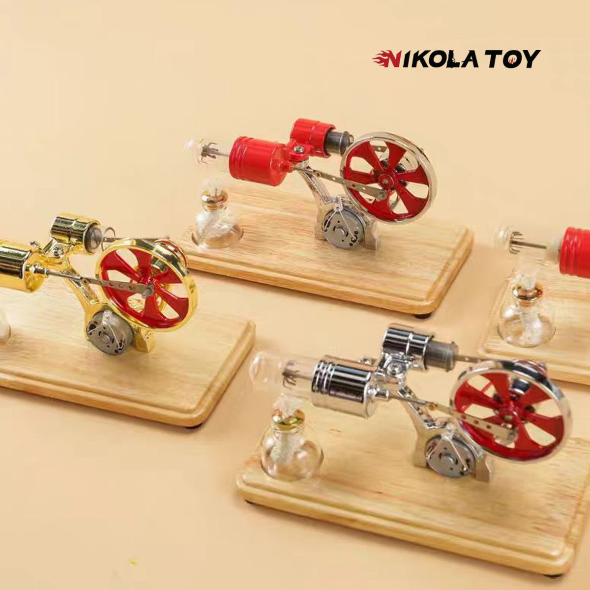 Bamboo based single cylinder Stirling engine - Nikola Toy