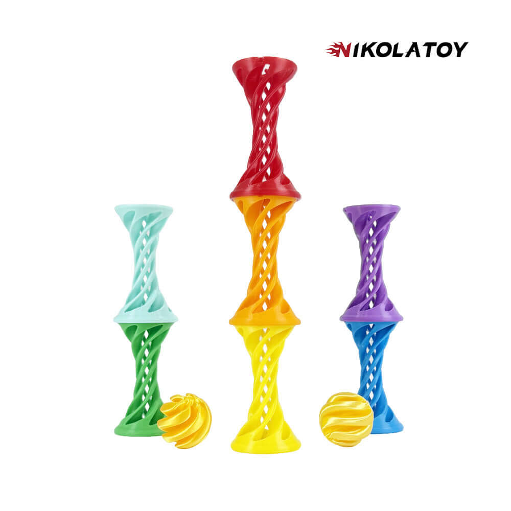 3D Printed Rainbow Spiral Ejection Decompression Ball