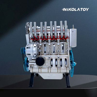 TECHING V8 Car Engine Model Full Metal Assembling 8-Cylinder 500+Pcs Building Kits