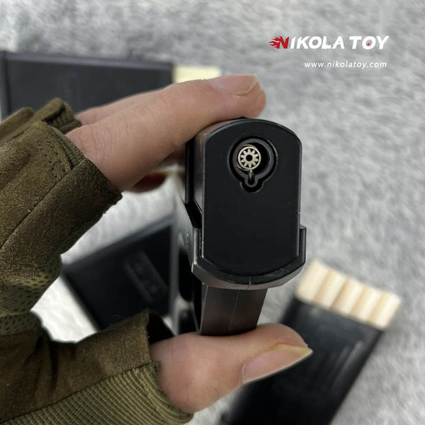 NikolaToy™ Gun type cigarette lighter with 3 replaceable magazine clip