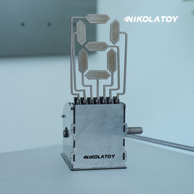 All-Metal Hand Crank Flip Digit Mechanical Counter