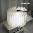 NIKOLATOY®Black walnut folding book magnetic night light