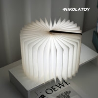 NIKOLATOY®Black walnut folding book magnetic night light