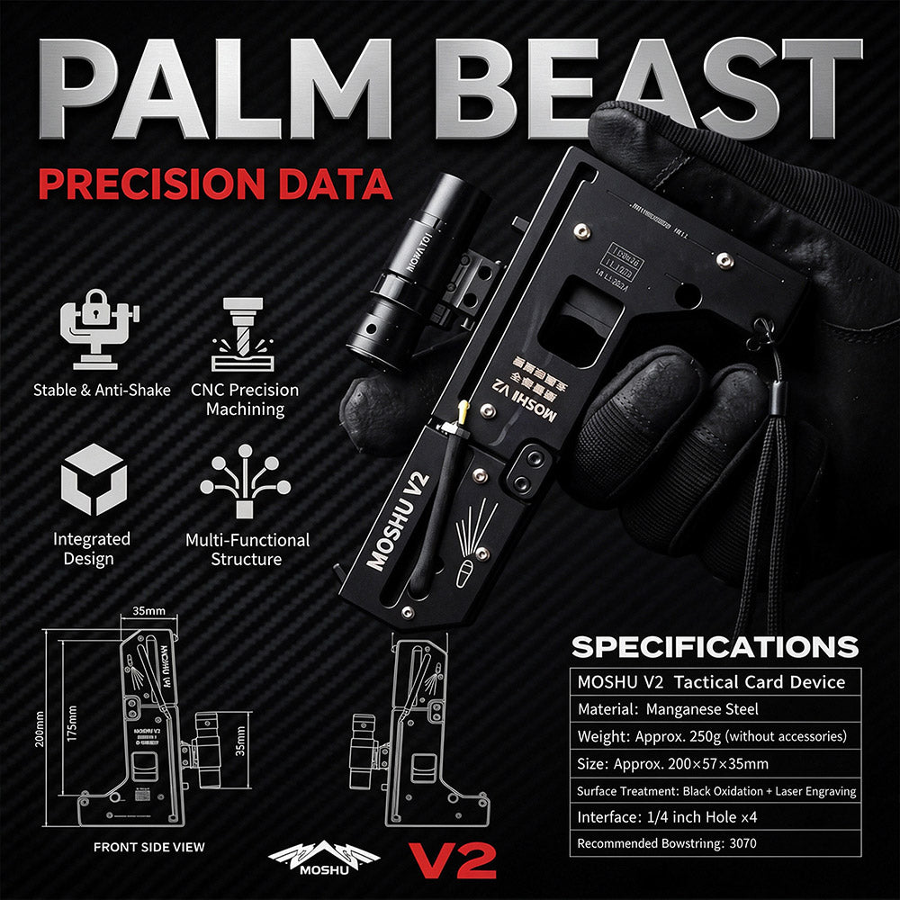 MOSHU V2 Tactical Pocket Folding Metal Slingshot