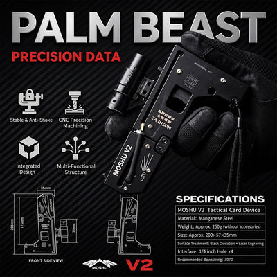 MOSHU V2 Tactical Pocket Folding Metal Slingshot