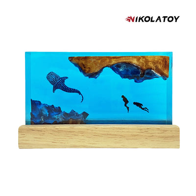 Creative Resin Night Light Desktop Ornament - The Underwater World