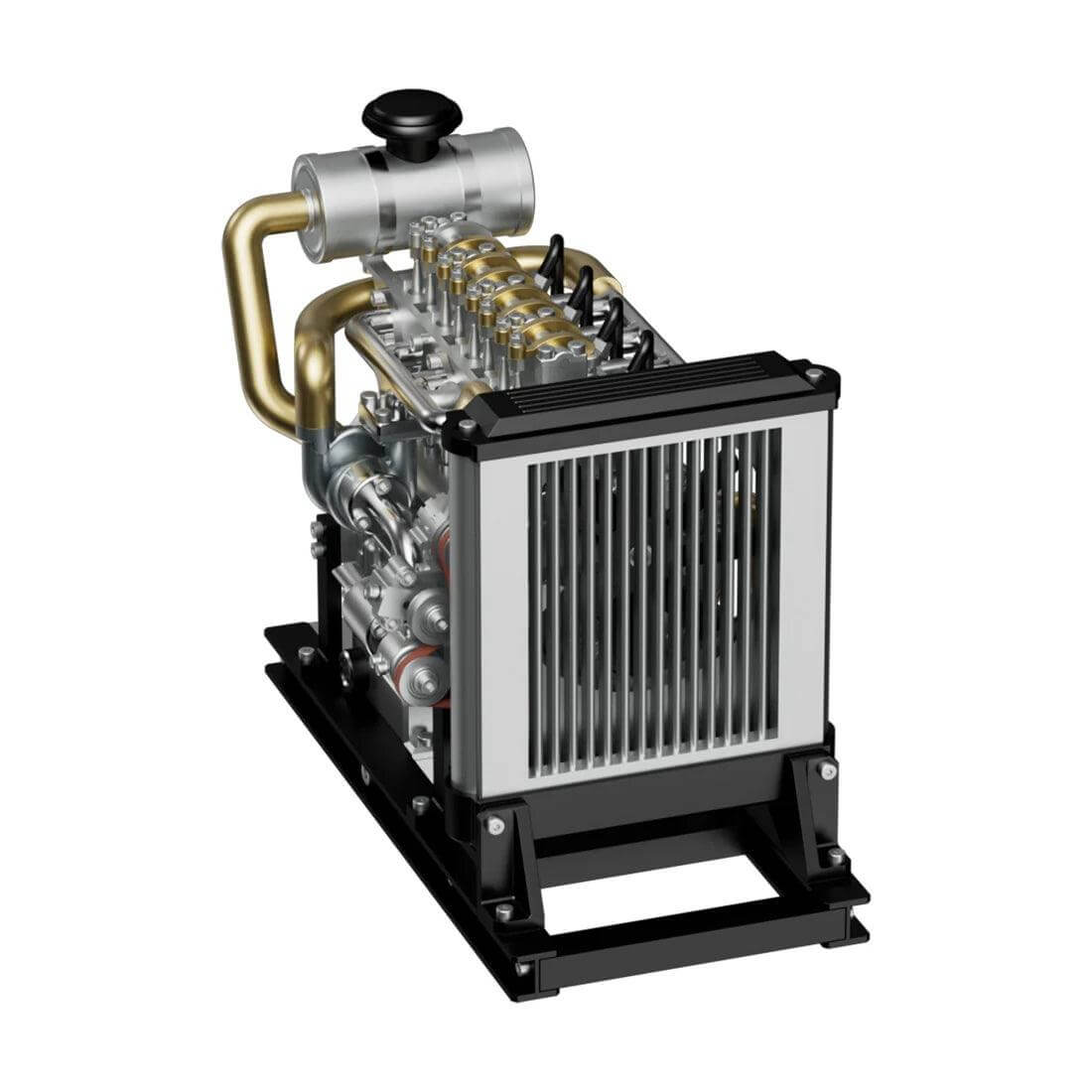 TECHING Workable Mini Diesel 4-Cylinder Engine Metal Model DIY Kits