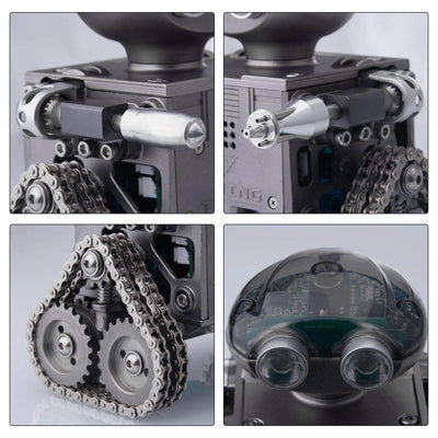 TECHING 160PCS Metal Remote Control Tank Robot Building Kits Bluetooth Speaker