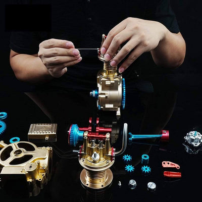 TECHING All-Metal Craftsmen Mini Single-Cylinder High Challenge Assembled Model Kits