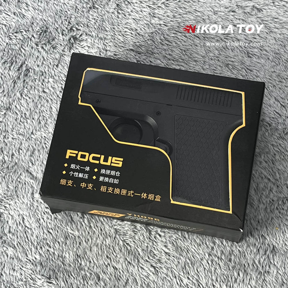 NikolaToy™ Gun type cigarette lighter with 3 replaceable magazine clip