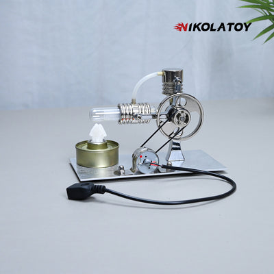 L-Type Stirling Engine Model - Power Generation+LED Light