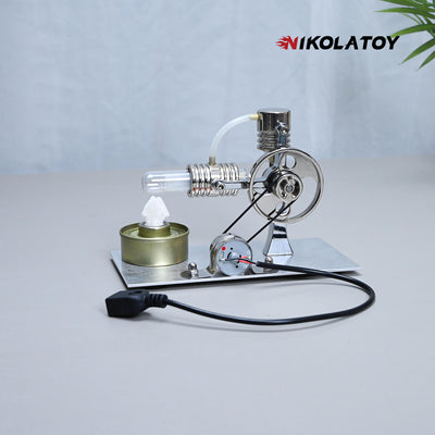 L-Type Stirling Engine Model - Power Generation+LED Light