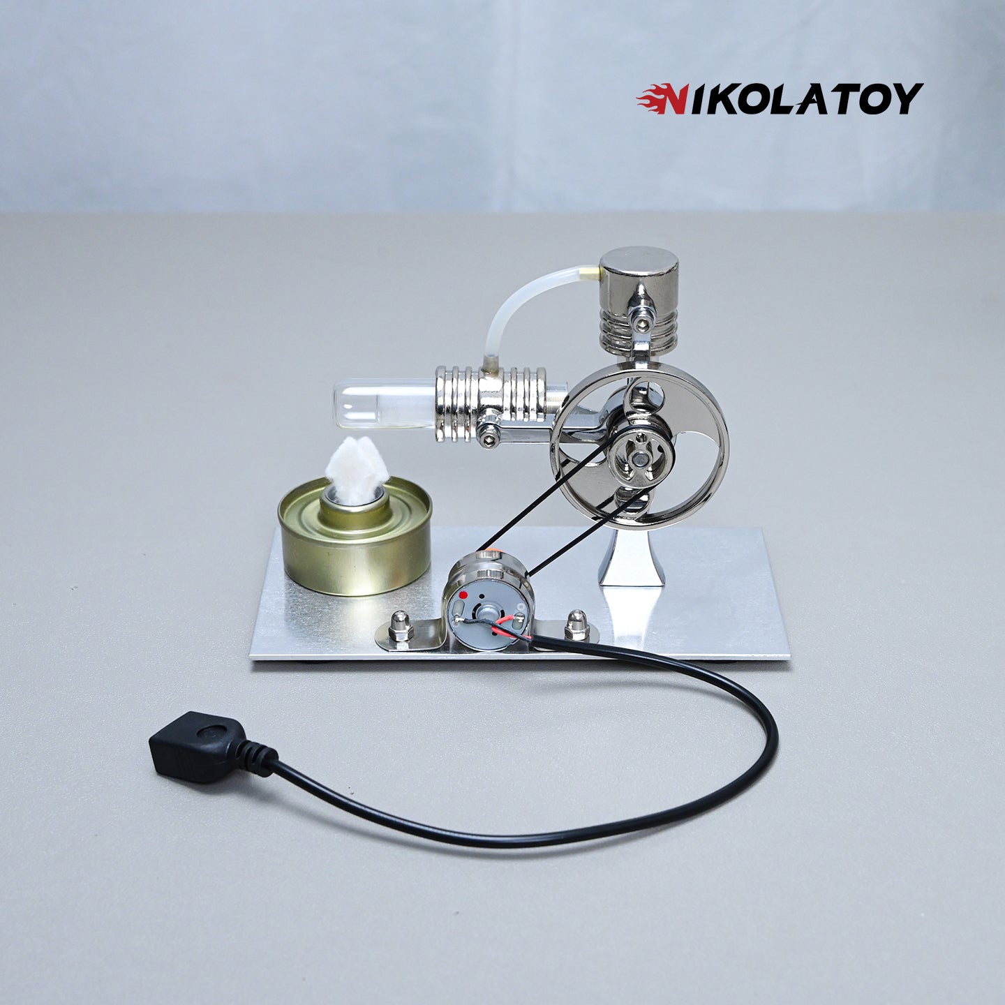 L-Type Stirling Engine Model - Power Generation+LED Light
