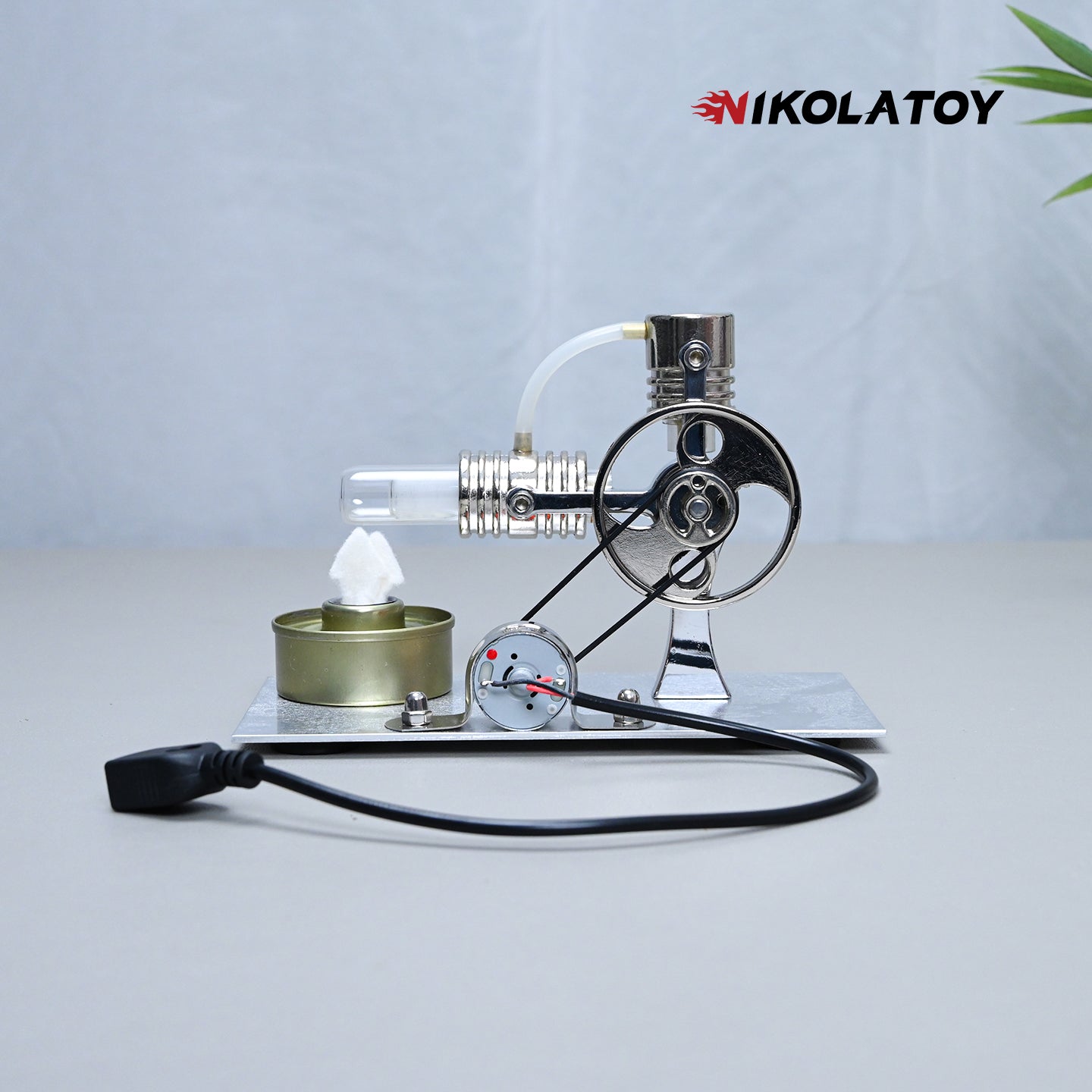 L-Type Stirling Engine Model - Power Generation+LED Light