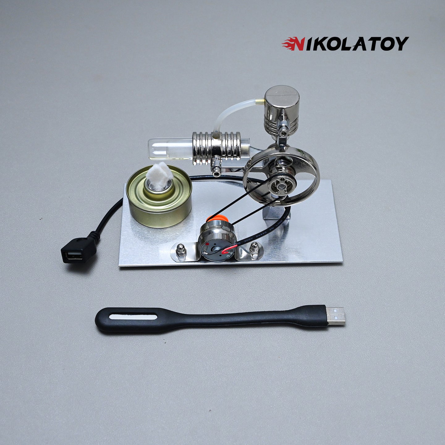 L-Type Stirling Engine Model - Power Generation+LED Light