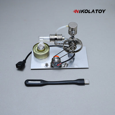 L-Type Stirling Engine Model - Power Generation+LED Light
