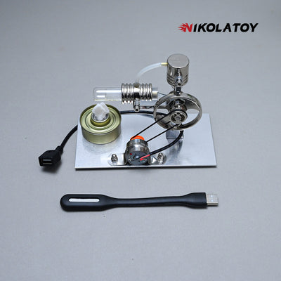 L-Type Stirling Engine Model - Power Generation+LED Light