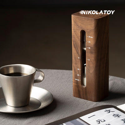 Time Box Walnut Wood Hourglass