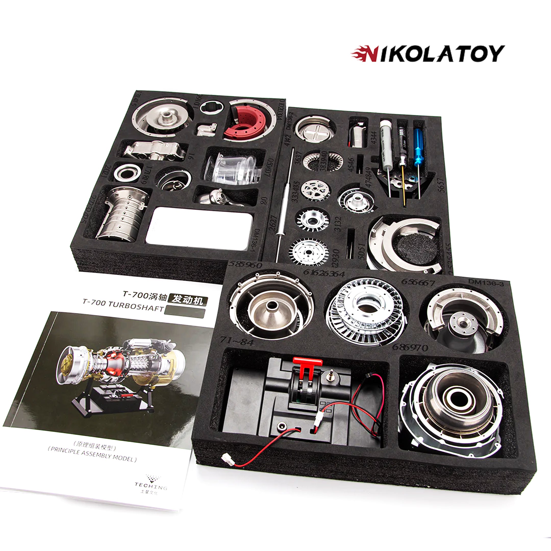 NIKOLATOY®Teching T700 DIY Turboshaft Engine Model Diy Kit