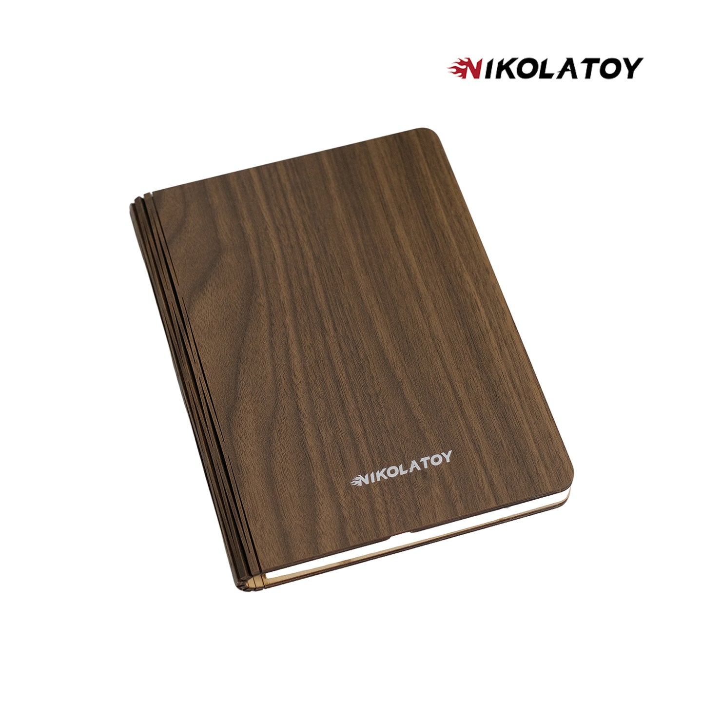NIKOLATOY®Black walnut folding book magnetic night light