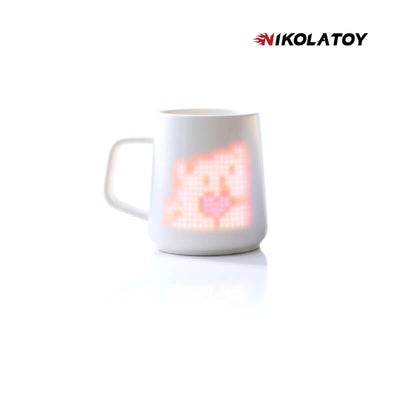 LED Pixel Smart Mug App‑Controlled DIY Animation Ceramic Cup Interactive Couple Gift