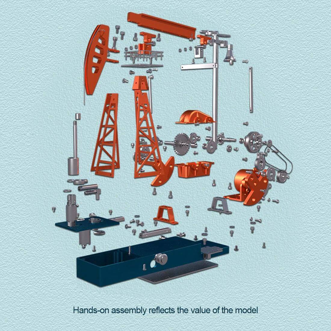 TECHING 3D Metal Pumping Unit Model DIY Assembly Model Kits 219pcs