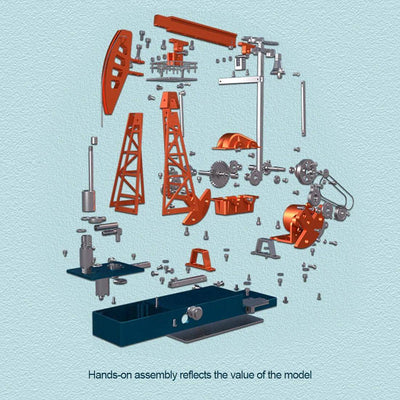 TECHING 3D Metal Pumping Unit Model DIY Assembly Model Kits 219pcs